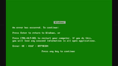 Windows: Green Screen of Death - YouTube