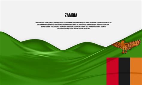 Premium Vector | Zambia flag design waving zambia flag made of satin or silk fabric vector ...