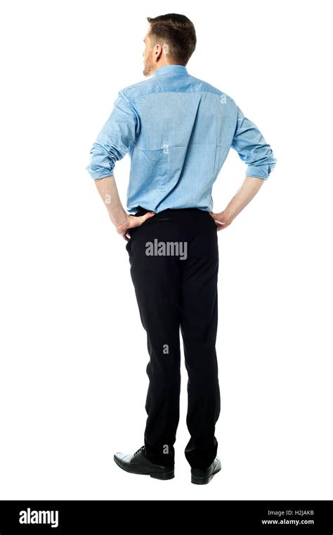 Back pose of a casual businessman Stock Photo - Alamy