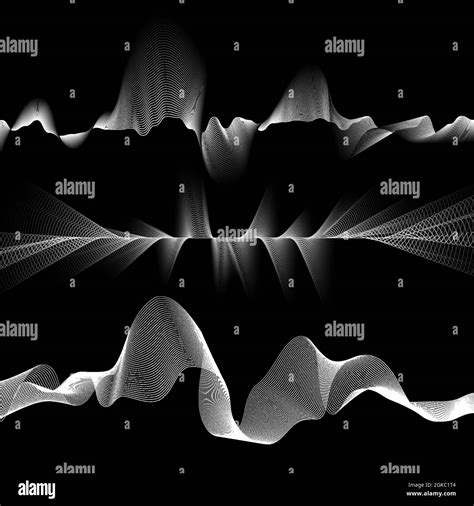 Set of abstract sound waves isolated on white. Vector illustration Stock Vector Image & Art - Alamy