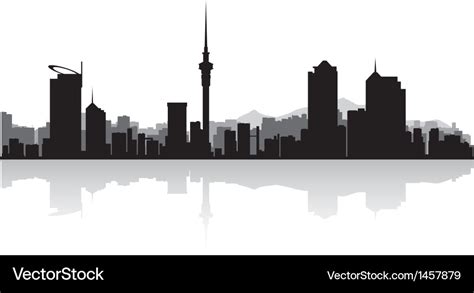 Auckland city skyline silhouette Royalty Free Vector Image