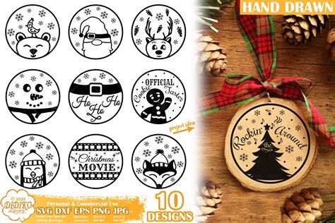 Round Christmas Ornament Bundle SVG, Christmas Svg - DIDIKO designs