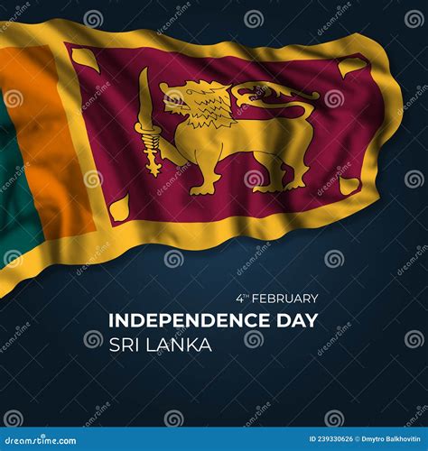 Sri Lanka Independence Day Greetings Card with Flag Stock Illustration ...