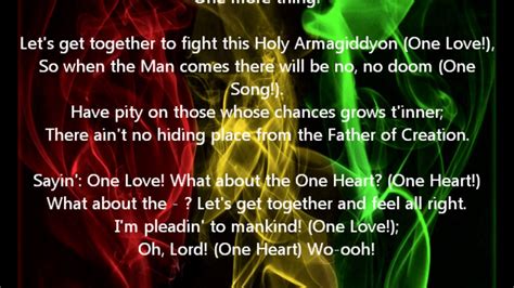 Bob Marley One Love Lyrics