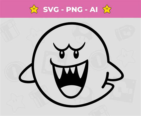 Super Mario Ghost SVG Boo SVG Instant Download for - Etsy Canada