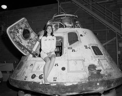 Miss NASA 1971 at the Apollo 8 capsule : r/OldSchoolCool