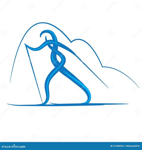 Symbol of Cross-country Skiing Stock Vector - Illustration of condition ...