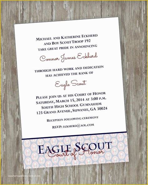 42 Eagle Court Of Honor Invitation Free Template | Heritagechristiancollege