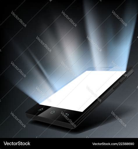 Smartphone with a white glowing screen Royalty Free Vector