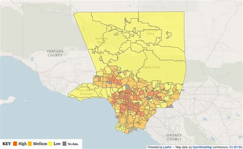 Population heat map of Los Angeles County (from Los Angeles Times ...