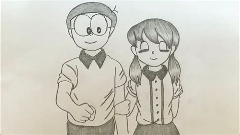 Nobita And Shizuka Sketch