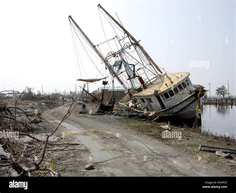 Hurricane Katrina Aftermath - Aftermath - Displaced Boats - Chalmette, Louisiana Stock Photo - Alamy