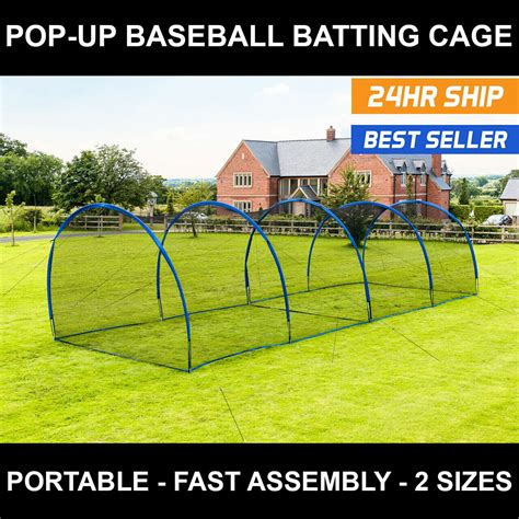 FORTRESS Pop-Up Baseball Batting Cage | Backyard Batting Net Baseball Softball | eBay