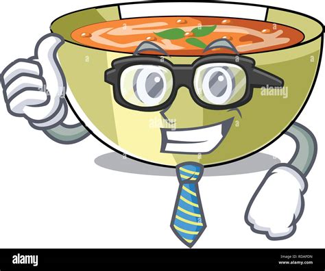 Businessman Cartoon lentil soup ready to served Stock Vector Image ...