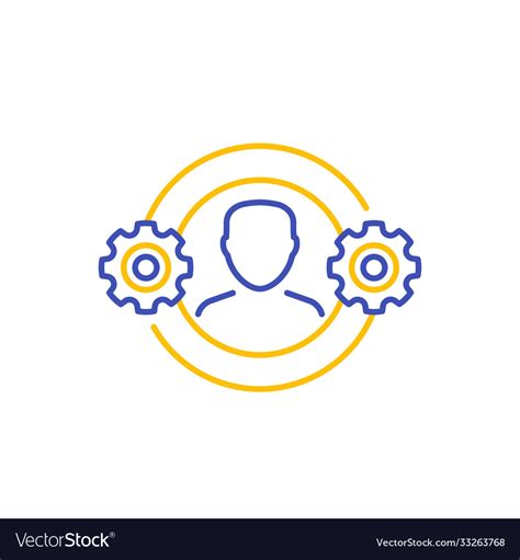 Hrm human resource management line icon Royalty Free Vector