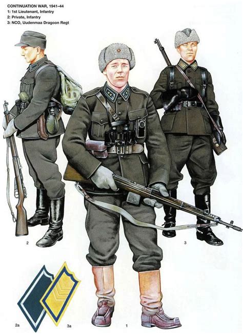 Finnish Army officers, NCOs, and enlisted soldiers' field uniforms ...