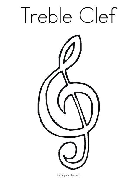 Treble Clef Coloring Page - Twisty Noodle