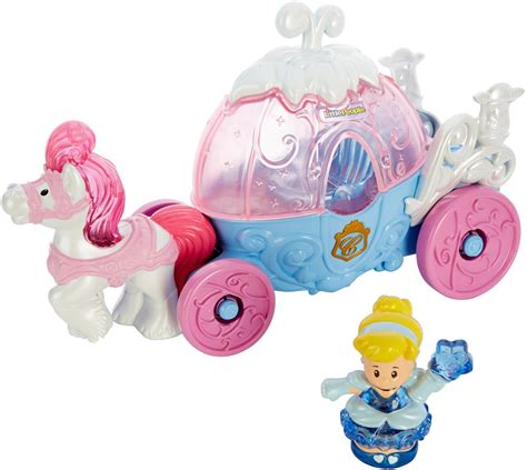 Amazon.com: Fisher-Price Little People Disney Princess Cinderella's Lights & Sounds Carriage ...