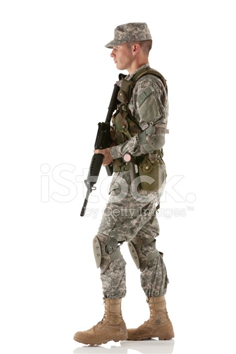 Army Soldier Walking With A Rifle Stock Photos - FreeImages.com