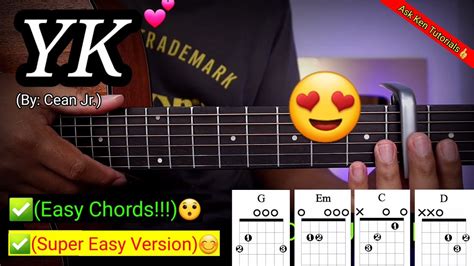 YK - Cean Jr. (Easy Chords)😍 | 4 Chords Only | Guitar Tutorial - YouTube