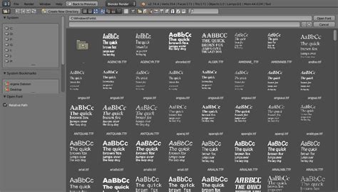 Font preview available in Blender 2.75 - BlenderNation