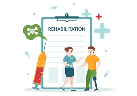 Rehabilitation Flat Cartoon Hand Drawn Templates Illustration with Doctor Helping Patient ...