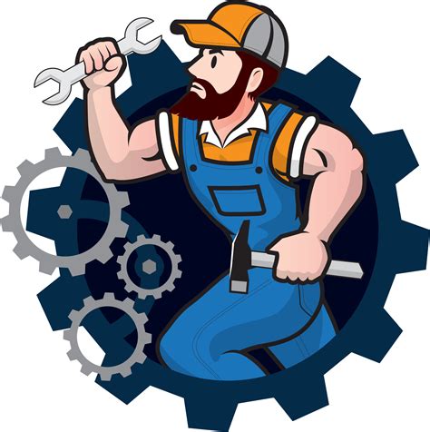 Mechanic Man Logo, Handyman for Service, Repairman or Maintenance Mascot Concept Cartoon ...