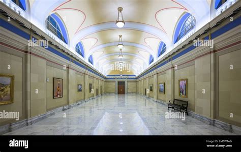 Corridor to the historic Supreme Court chamber in the Oklahoma State ...