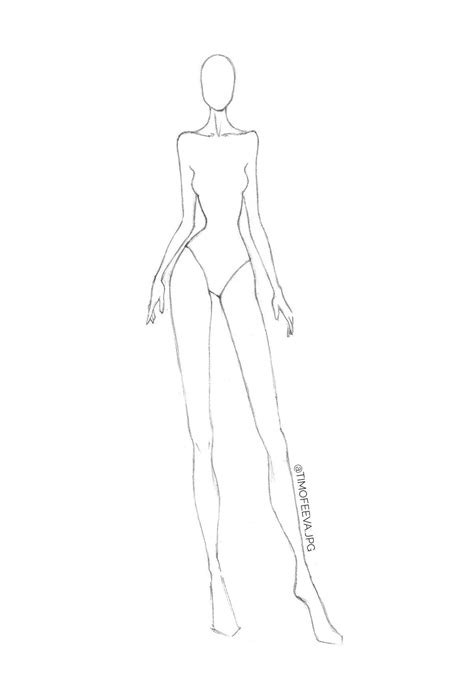 Female Body Template Poses - Digital Printable Templates