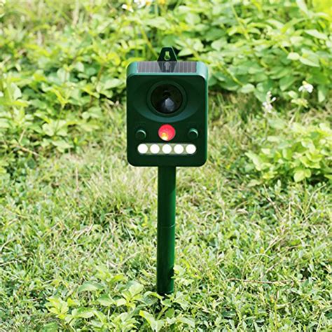 Solar Power Ultrasonic Oudoor Animal Dog Cat Repeller Motion Activated Repellent Garden Yard ...