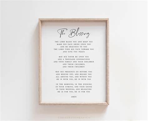 The Blessing Elevation Worship Lyrics / the Lord Bless You and - Etsy