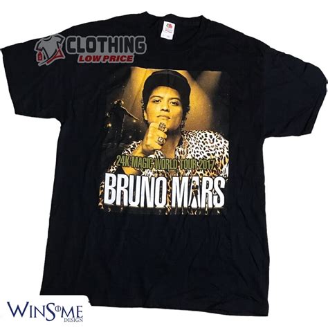 Bruno Mars Concert 2023 Merch Bruno Mars 24k Magic World Tour T-Shirt ...