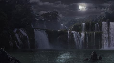 The WaterFall Night by CordobezWeee on DeviantArt