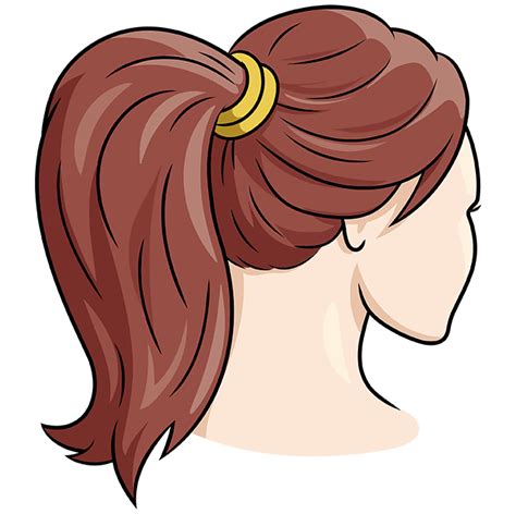 How to Draw a Ponytail - Really Easy Drawing Tutorial | Ponytail drawing, Cartoon hair, Girl cartoon