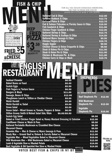 Chip Shop Menu, Menu for Chip Shop, Cobble Hill, New York City - Urbanspoon/Zomato