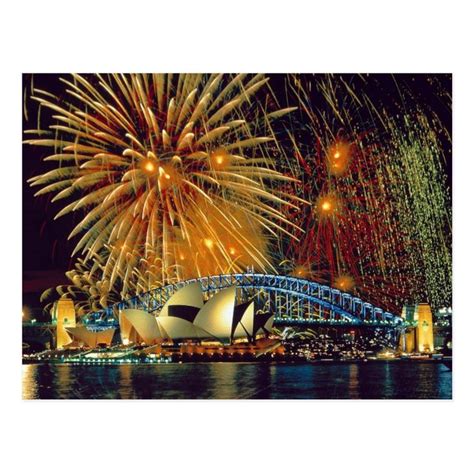 Sydney under Fireworks Postcard | Zazzle.com in 2020 | Fireworks, Places to go, Beautiful places