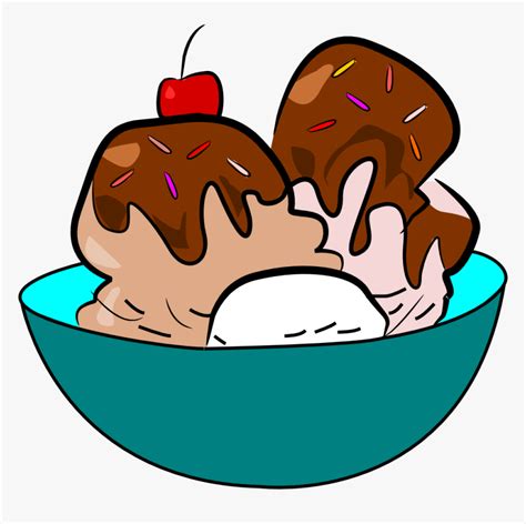 Clip Art Free Ice Cream Cartoon - Bowl Of Ice Cream Clipart, HD Png Download - kindpng