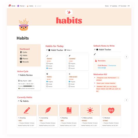 Notion Habit Tracker Template Free