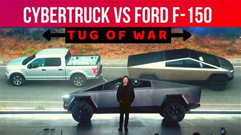 Tesla CYBERTRUCK vs FORD F-150 Tug of War (Tesla Going Uphill) - YouTube