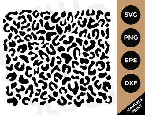 Leopard print SVG Black Seamless Leopard Pattern SVG Animal | Etsy