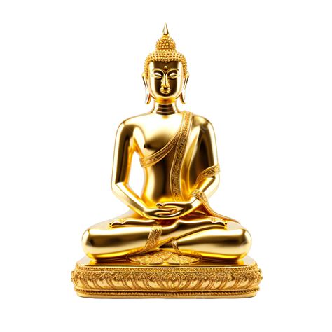 Golden Three Dimensional 3d Thai Buddha Statue Buddhist Sculpture Ornament Model Decorative ...