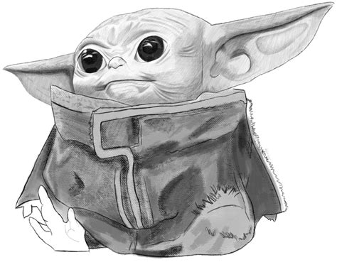 How to Draw Baby Yoda from The Mandalorian (Realistic) - Easy Step by Step Drawing Tutorial ...