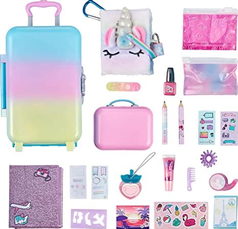 REAL LITTLES Unicorn Travel Pack with Toy Suitcase, Carry Bag, Unicorn ...