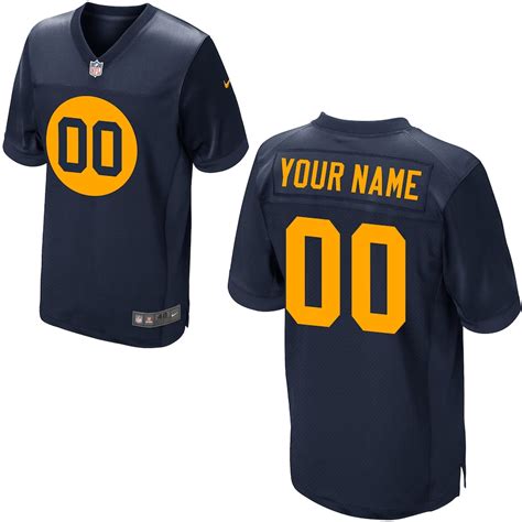 Mens Green Bay Packers Nike Navy Blue Custom Elite Jersey