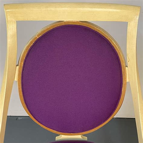 Set of Five John Widdicomb Dining / Side Chairs, Art Deco, Gold Leaf, Purple For Sale at 1stDibs ...
