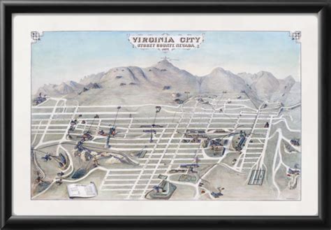 Virginia City NV 1861 (Color) | Vintage City Maps