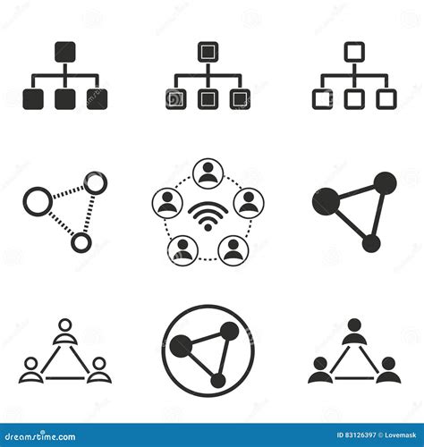 Network icon set. stock vector. Illustration of company - 83126397