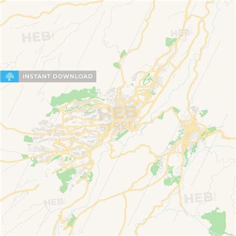 Printable street map of Armenia, Colombia - HEBSTREITS Sketches ...