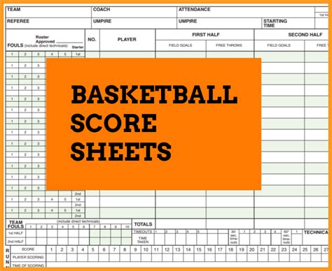 Basketball Scorebook Printable Sheets