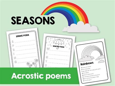 Acrostic Poems for Seasons. Poem study + creative writing. | Teaching ...